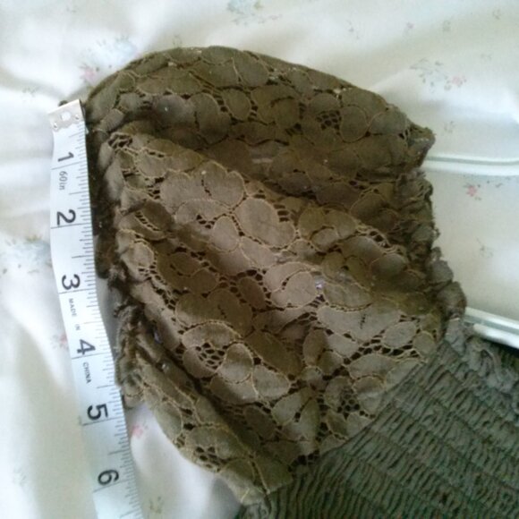 Anna-Kaci Women's Boho Lace Sleeve Smocked Maxi Dress, Olive Green, M - Picture 10 of 16